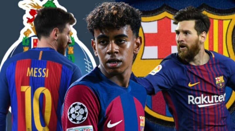 Lamine Yamal vs Lionel Messi Champions League