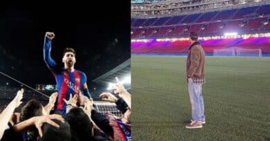 Messi visita el Camp Nou