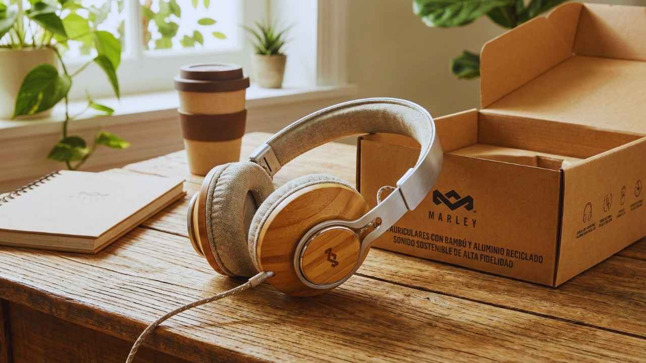 Auriculares con Bambú y Aluminio Reciclado