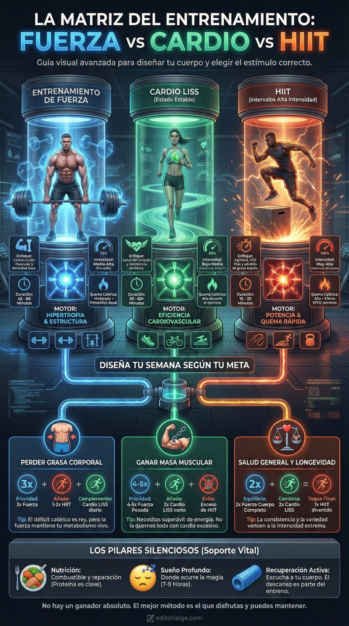 Entrenamiento de fuerza vs cardio vs HIIT