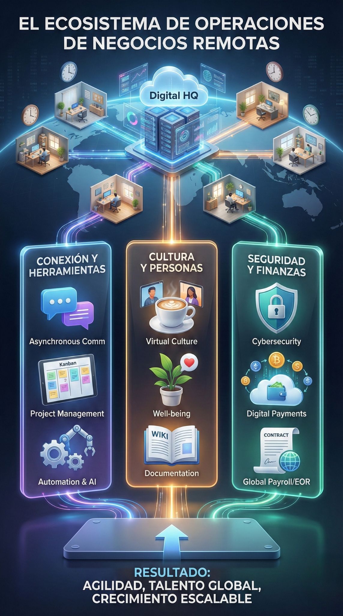 Operaciones de negocios remotas