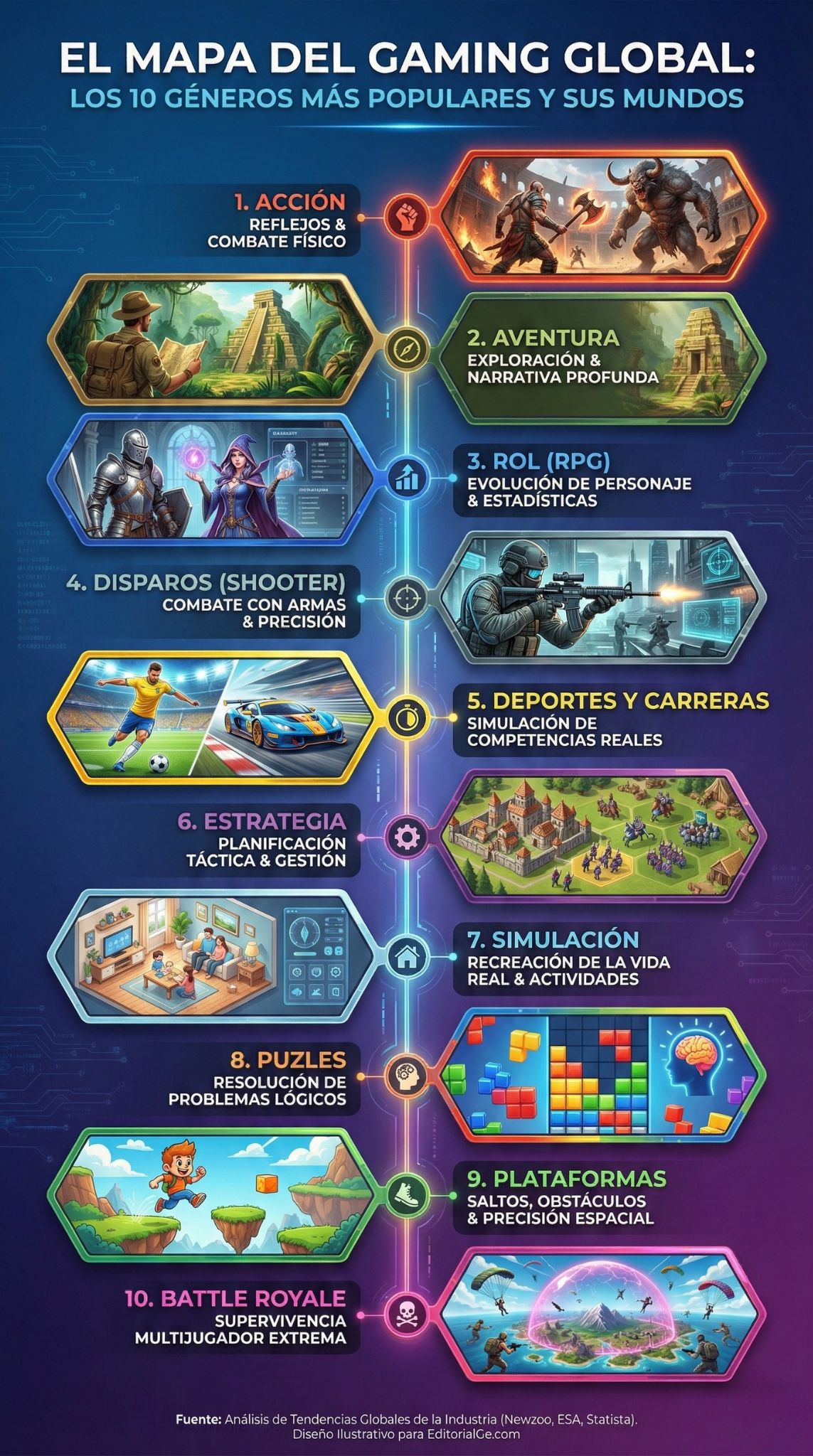 zgéneros de videojuegos más populares