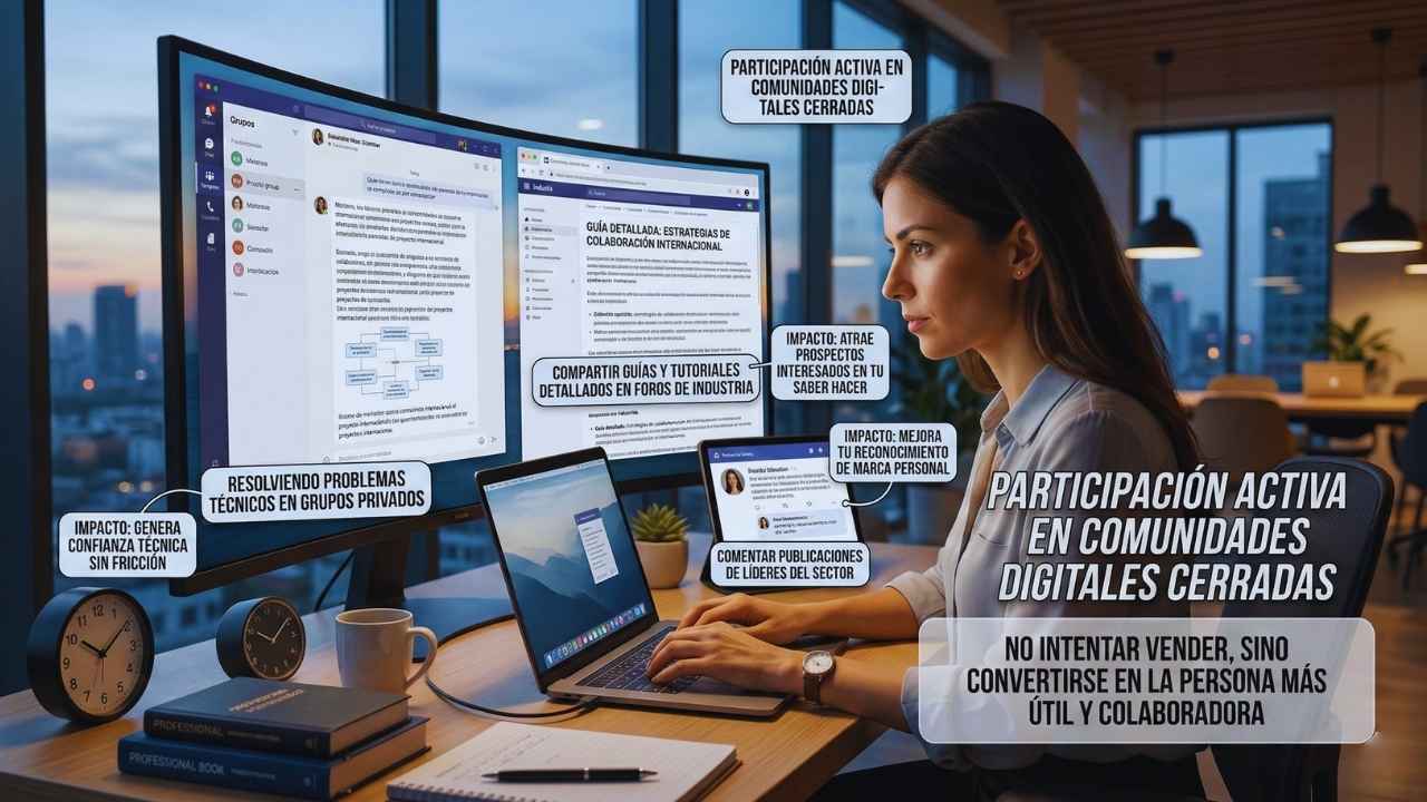 Participación activa en comunidades digitales cerradas