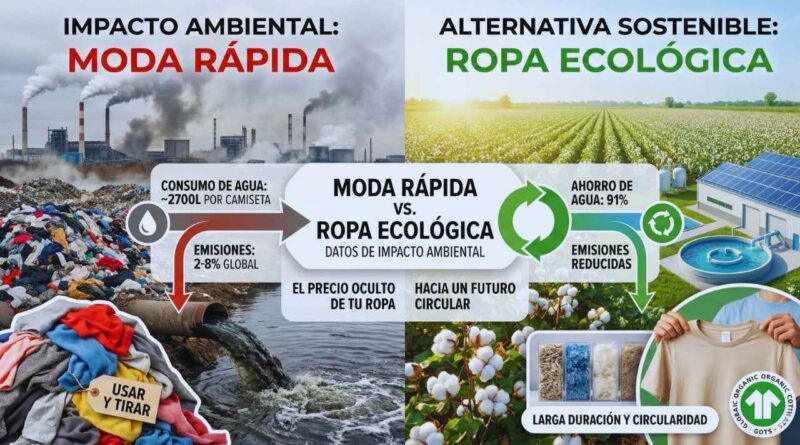impacto ambiental moda rapida vs ropa ecologica datos