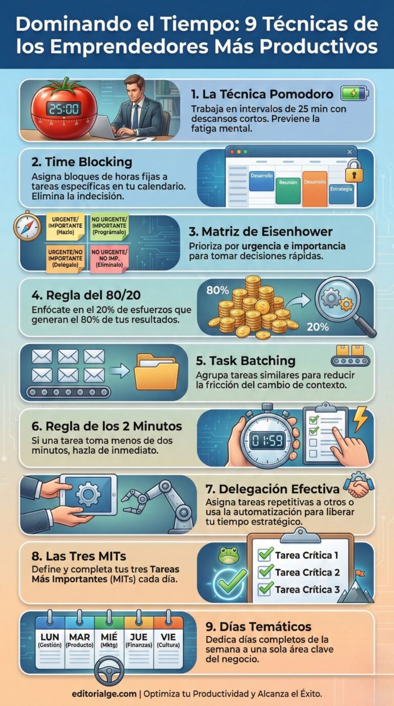 9 Técnicas de Gestión del Tiempo para Emprendedores