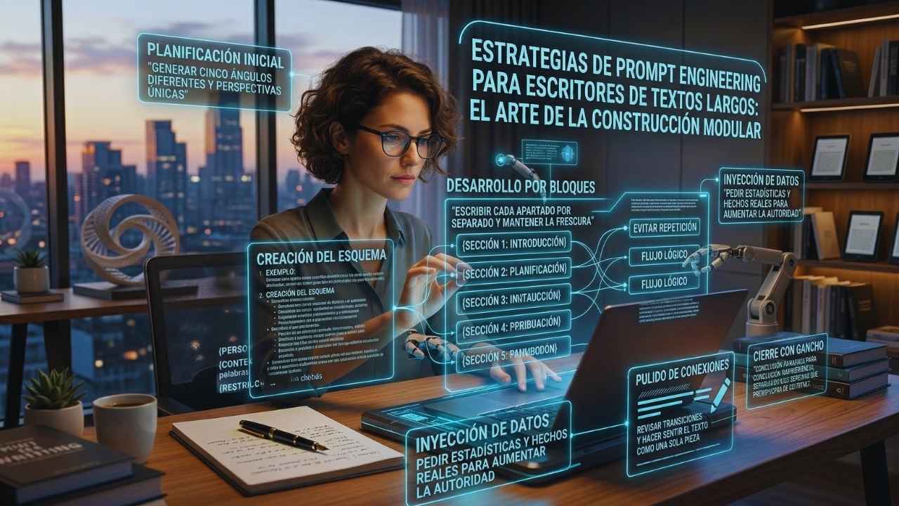 Estrategias de prompt engineering para escritores de textos largos