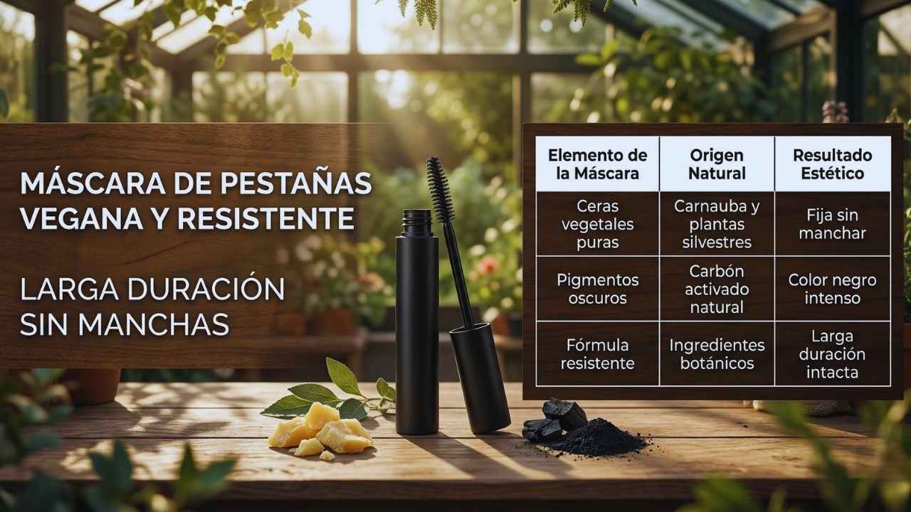 Máscara de pestañas vegana de larga duración