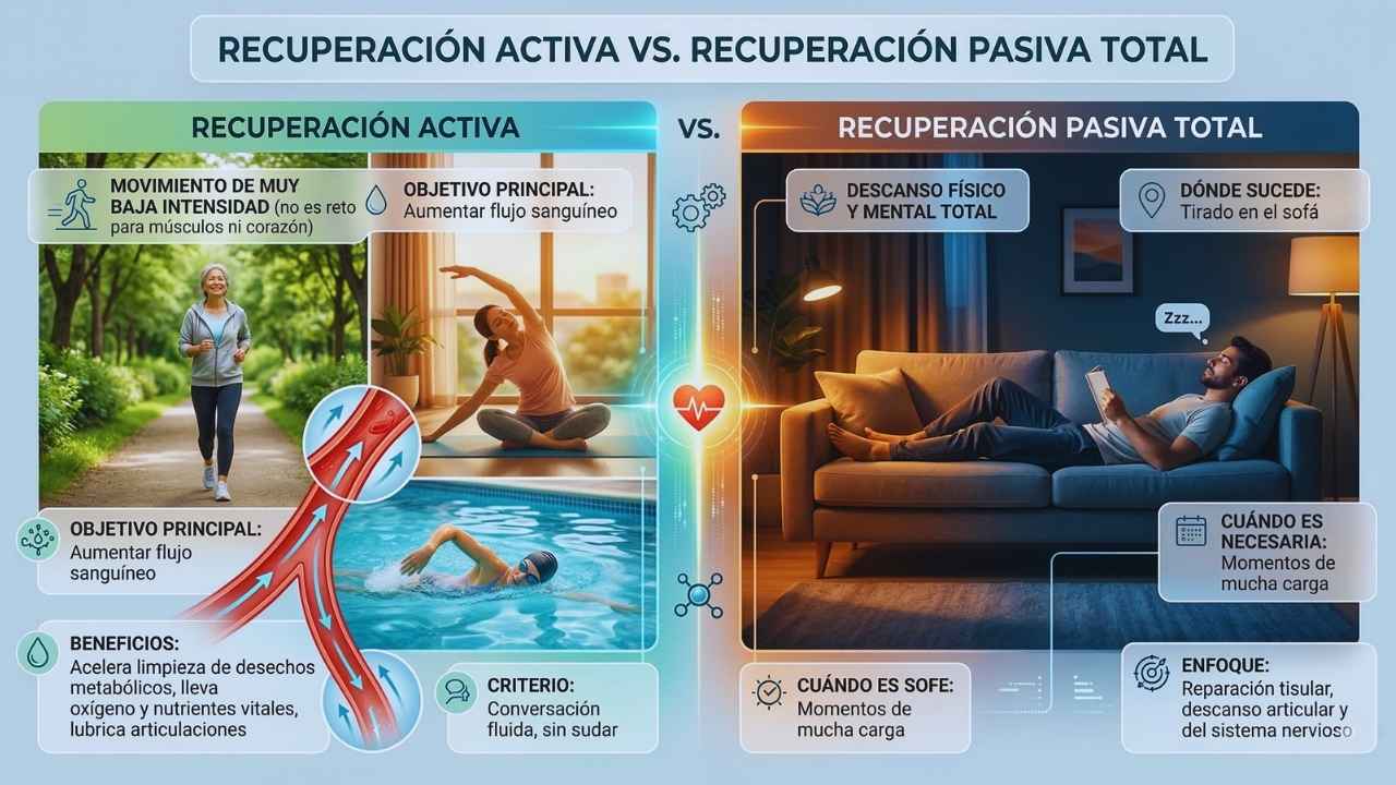 Recuperación activa frente a la recuperación pasiva total