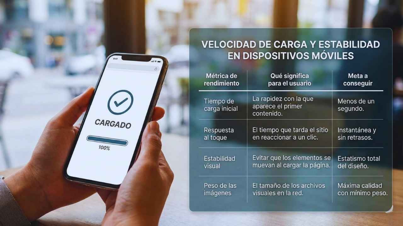 Velocidad de carga y estabilidad en dispositivos móviles