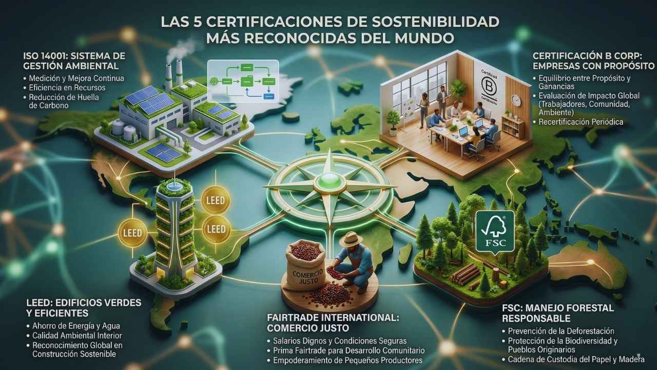 5 certificaciones de sostenibilidad líderes en el mundo (2026)
