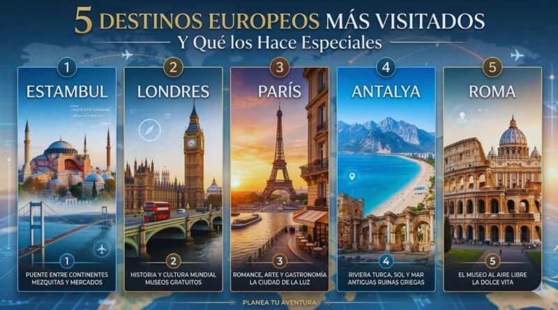 mejores destinos turísticos de Europa