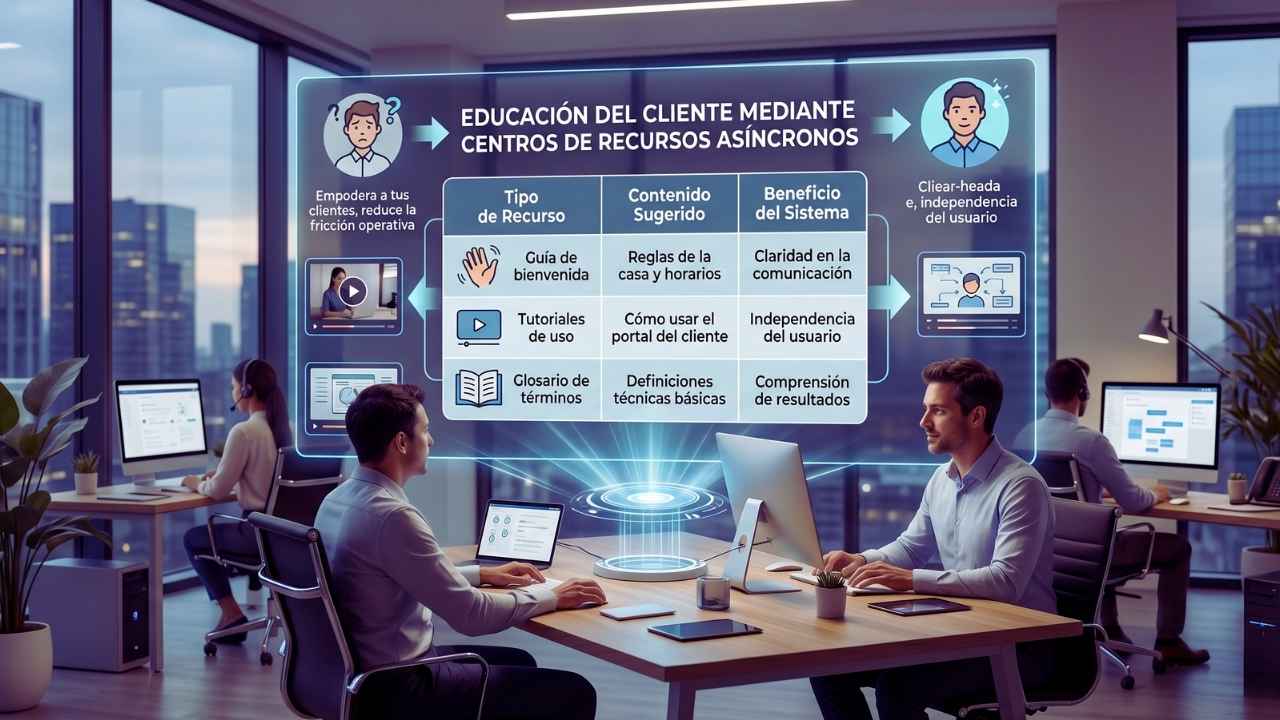 Educación del cliente mediante centros de recursos asíncronos
