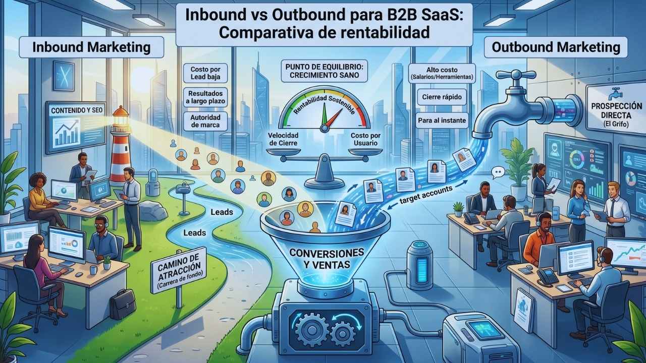 Inbound vs Outbound para B2B SaaS: La comparativa de rentabilidad