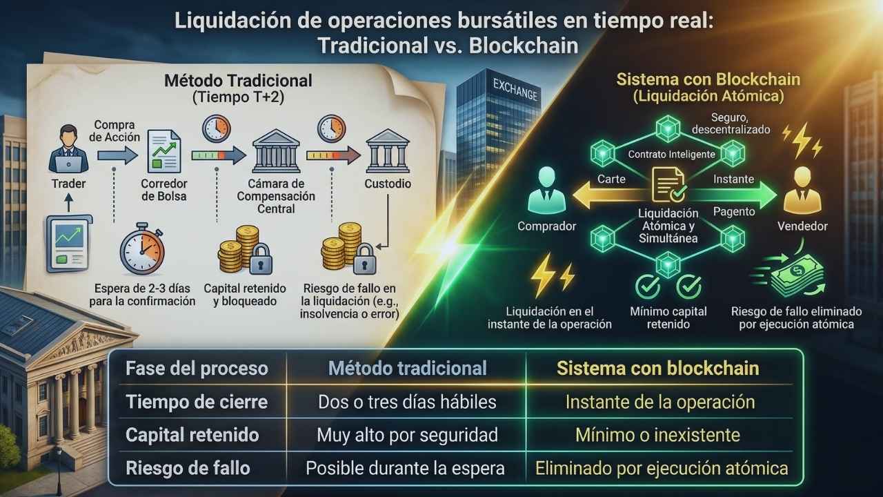 Liquidación de operaciones bursátiles en tiempo real