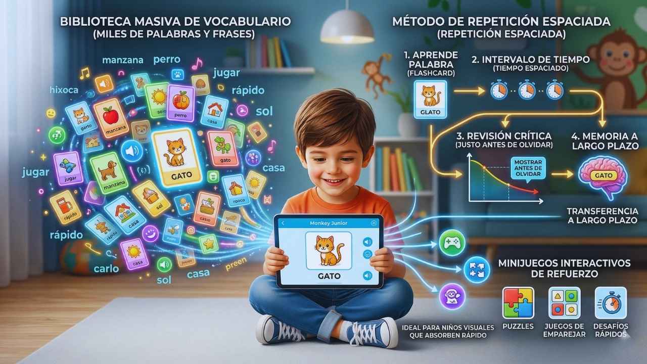 Monkey Junior: Vocabulario visual para mentes rápidas