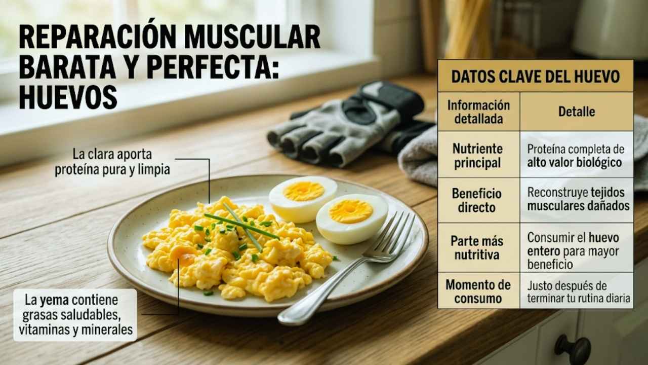 Reparación muscular barata y perfecta: Huevos