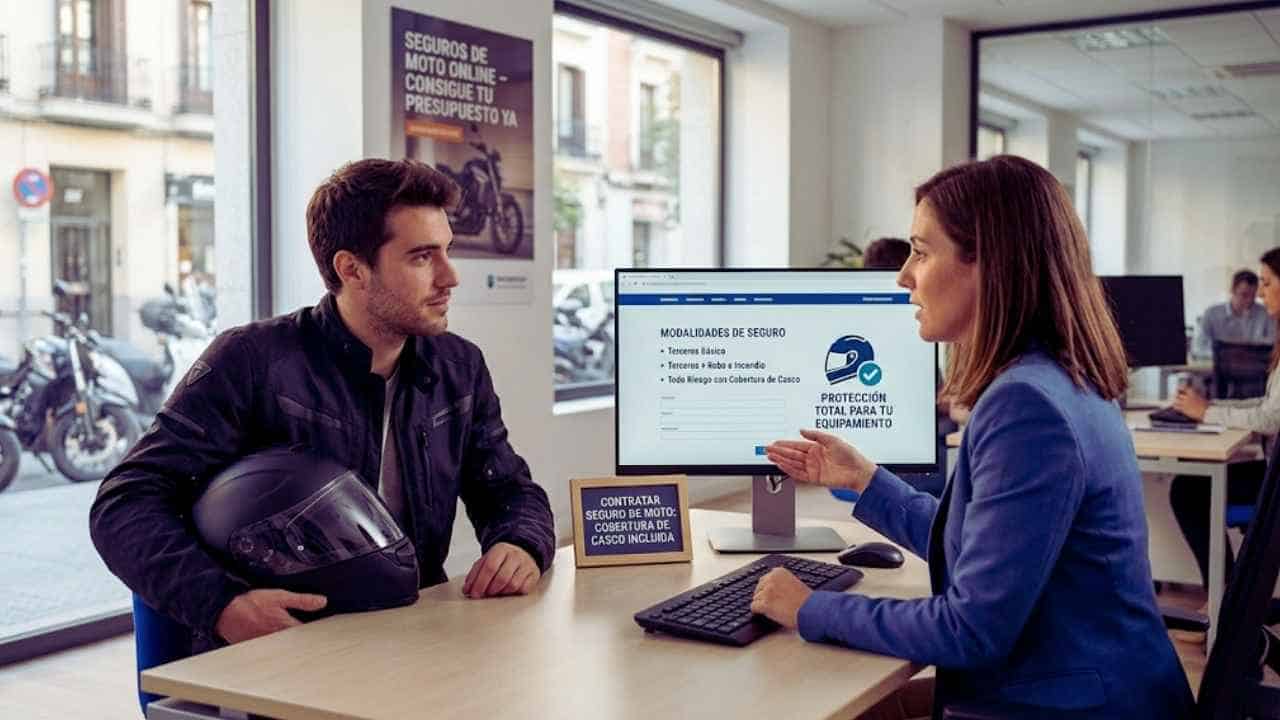 Cómo se puede contratar un seguro de moto con cobertura de casco?