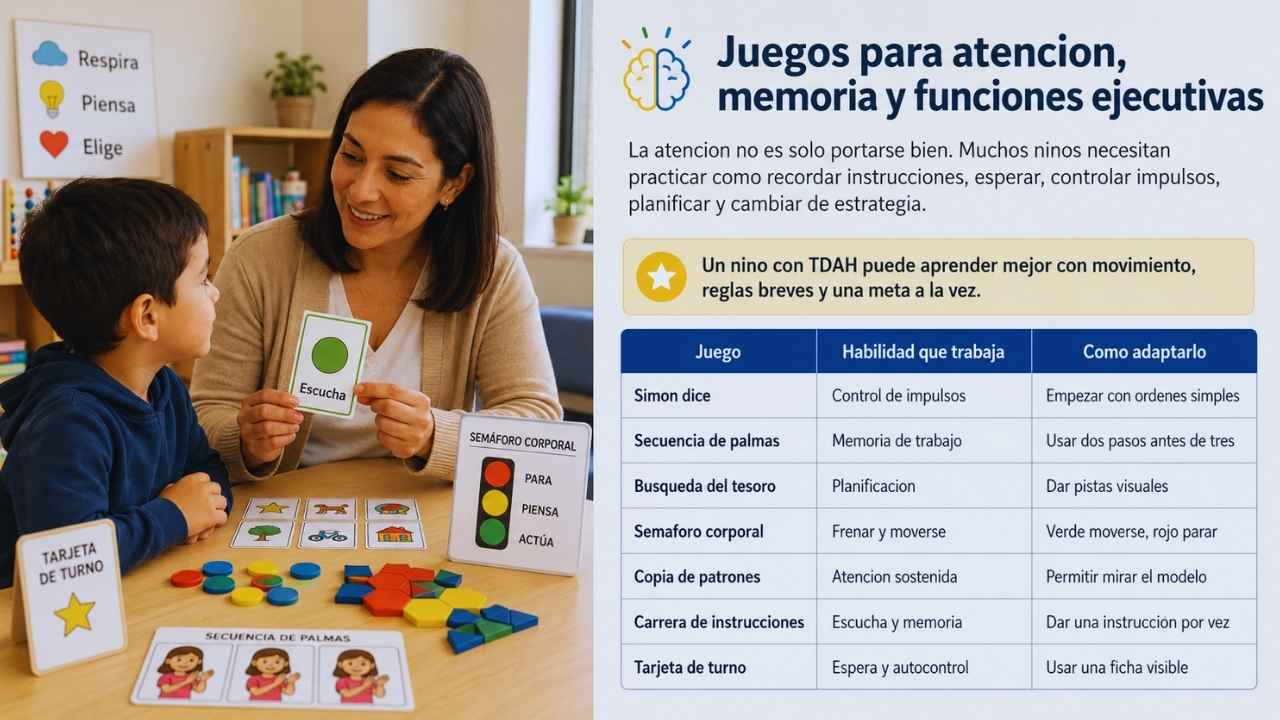 Juegos para atencion, memoria y funciones ejecutivas