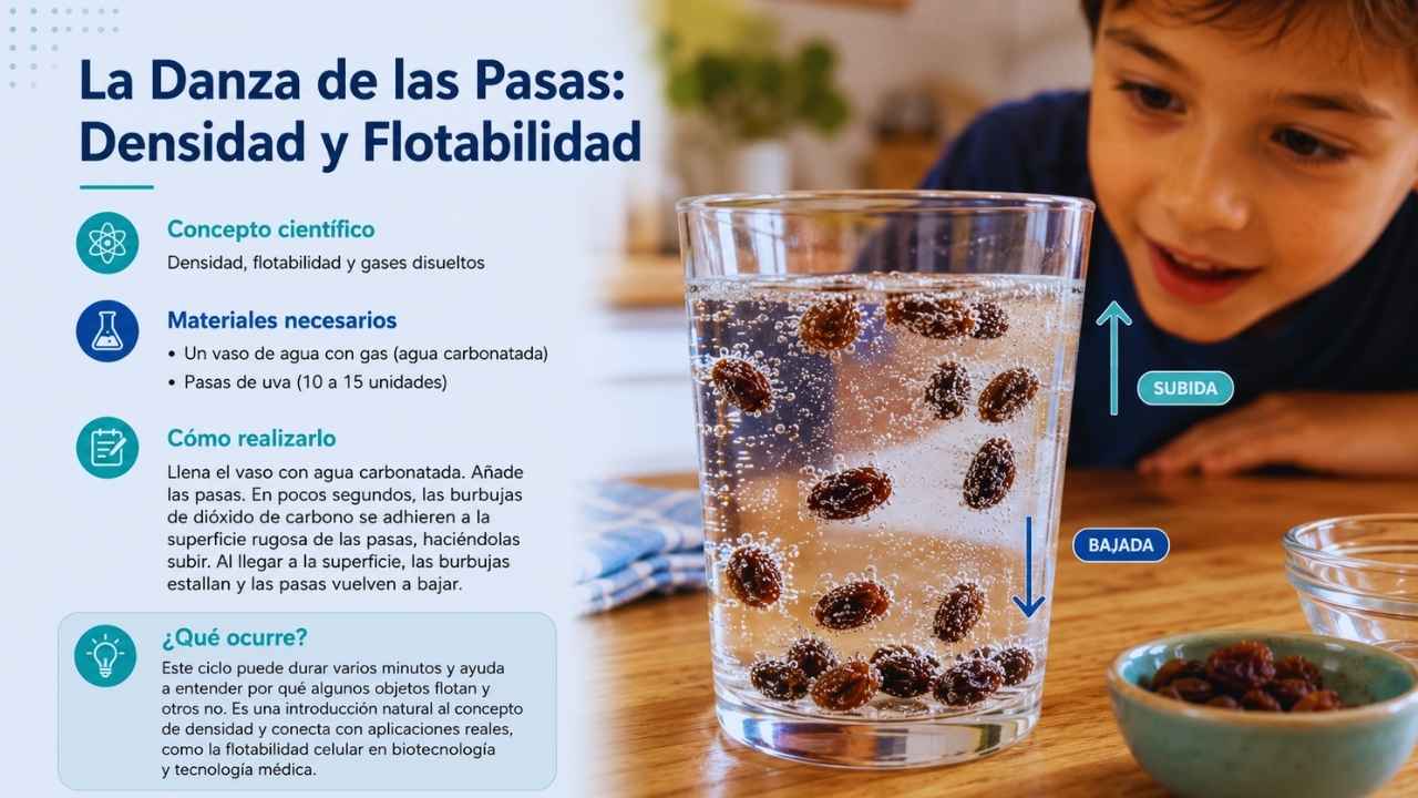 La Danza de las Pasas: Densidad y Flotabilidad