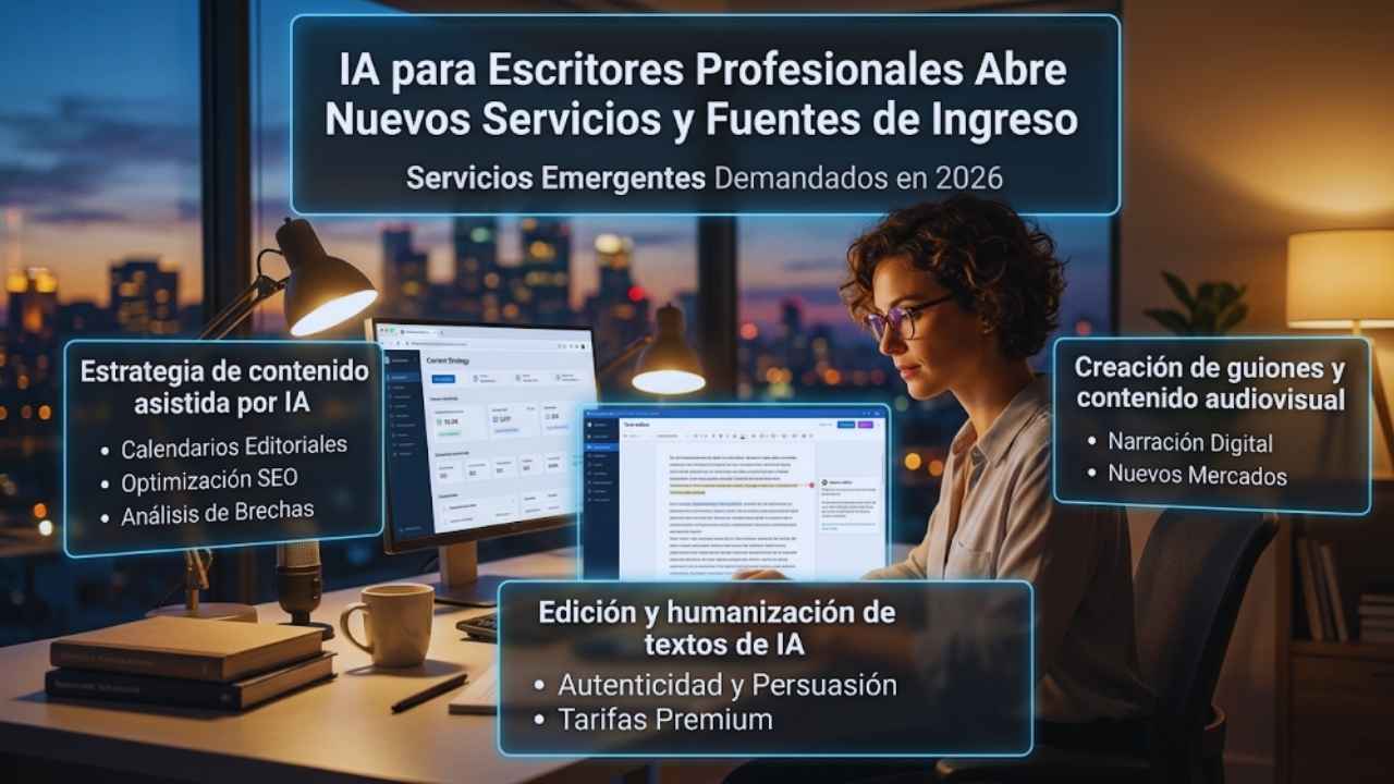 La IA para Escritores Profesionales Abre Nuevos Servicios y Fuentes de Ingreso