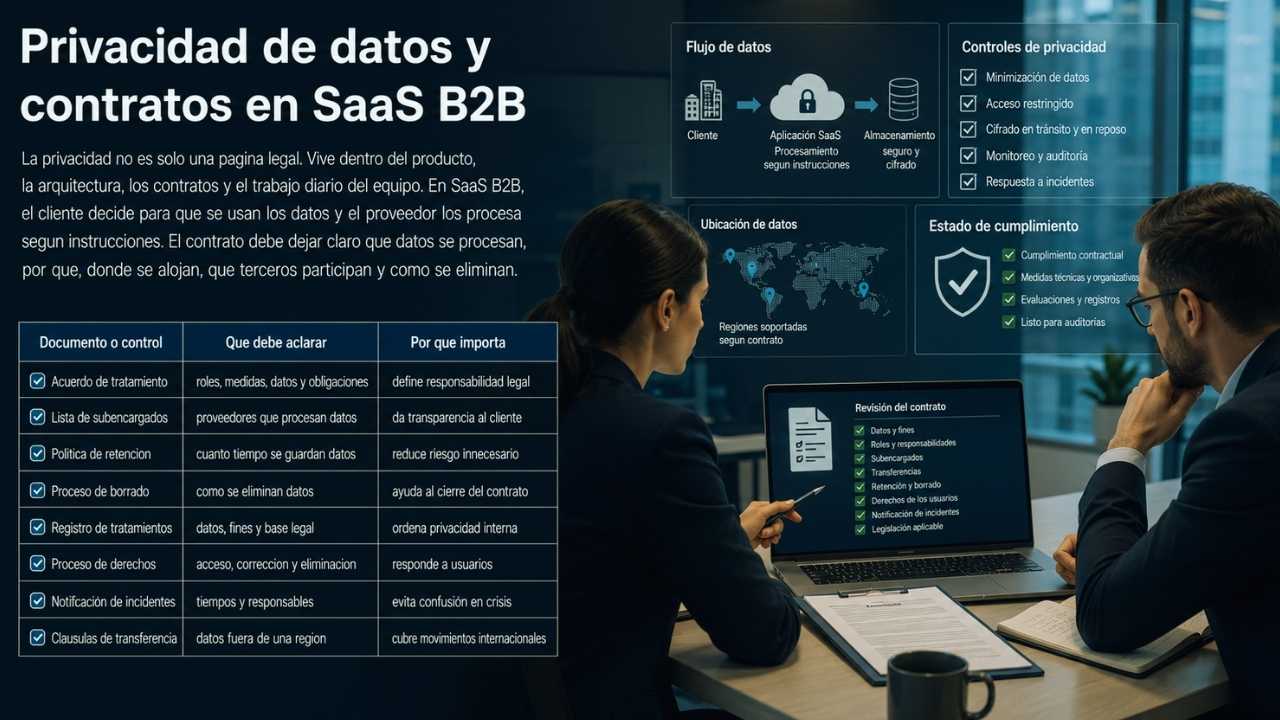 Privacidad de datos y contratos en SaaS B2B