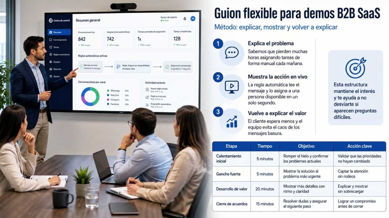 Arma un guion flexible usando el método de explicar y mostrar