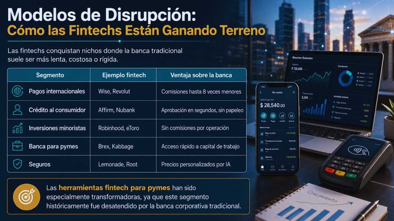 Modelos de Disrupción: Cómo las Fintechs Están Ganando Terreno