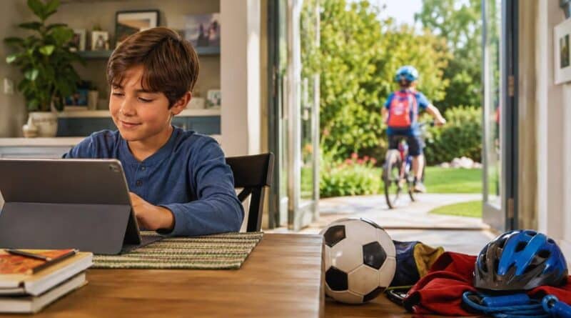 equilibrar el tiempo de pantalla y el juego físico en niños