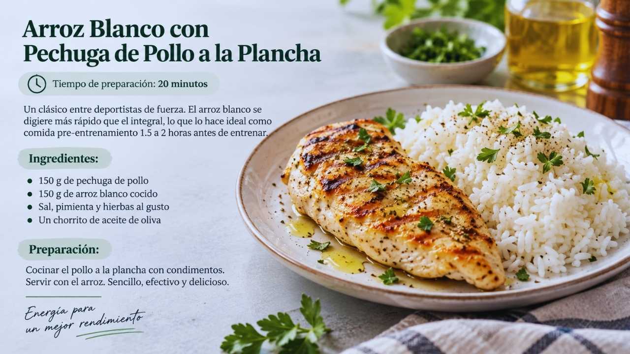 Arroz Blanco con Pechuga de Pollo a la Plancha
