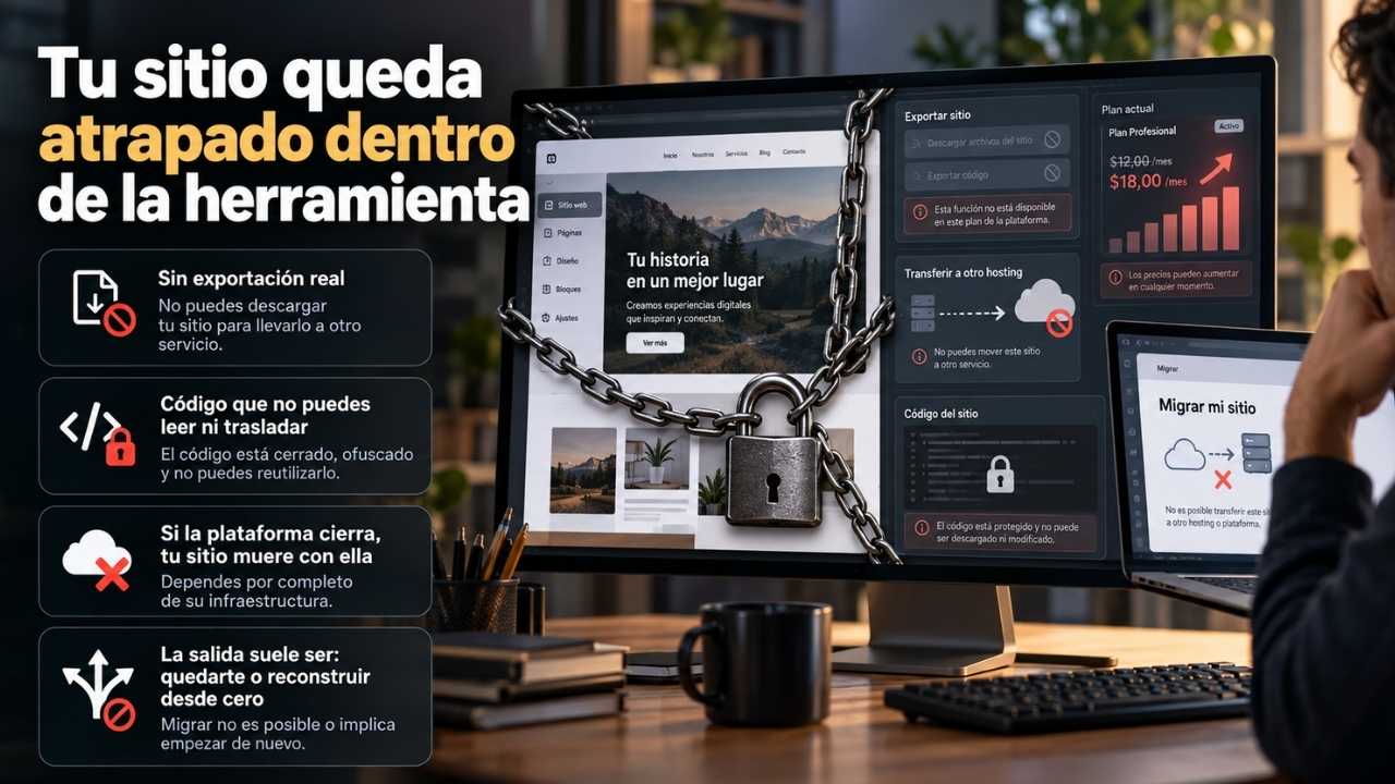 Tu sitio queda atrapado dentro de la herramienta